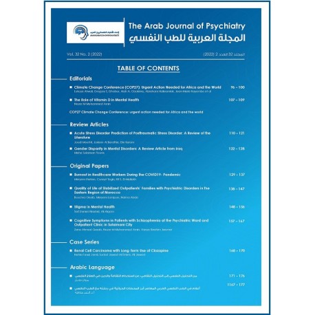 The Arab Journal of Psychiatry - tome 33, issue 2 (November 2022)